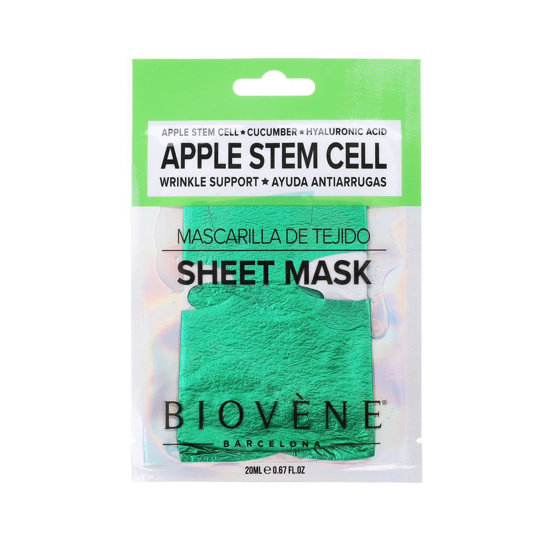 APPLE STEM CELL Wrinkle-Support Glam Sheet Mask with Cucumber and Hyaluronic Acid